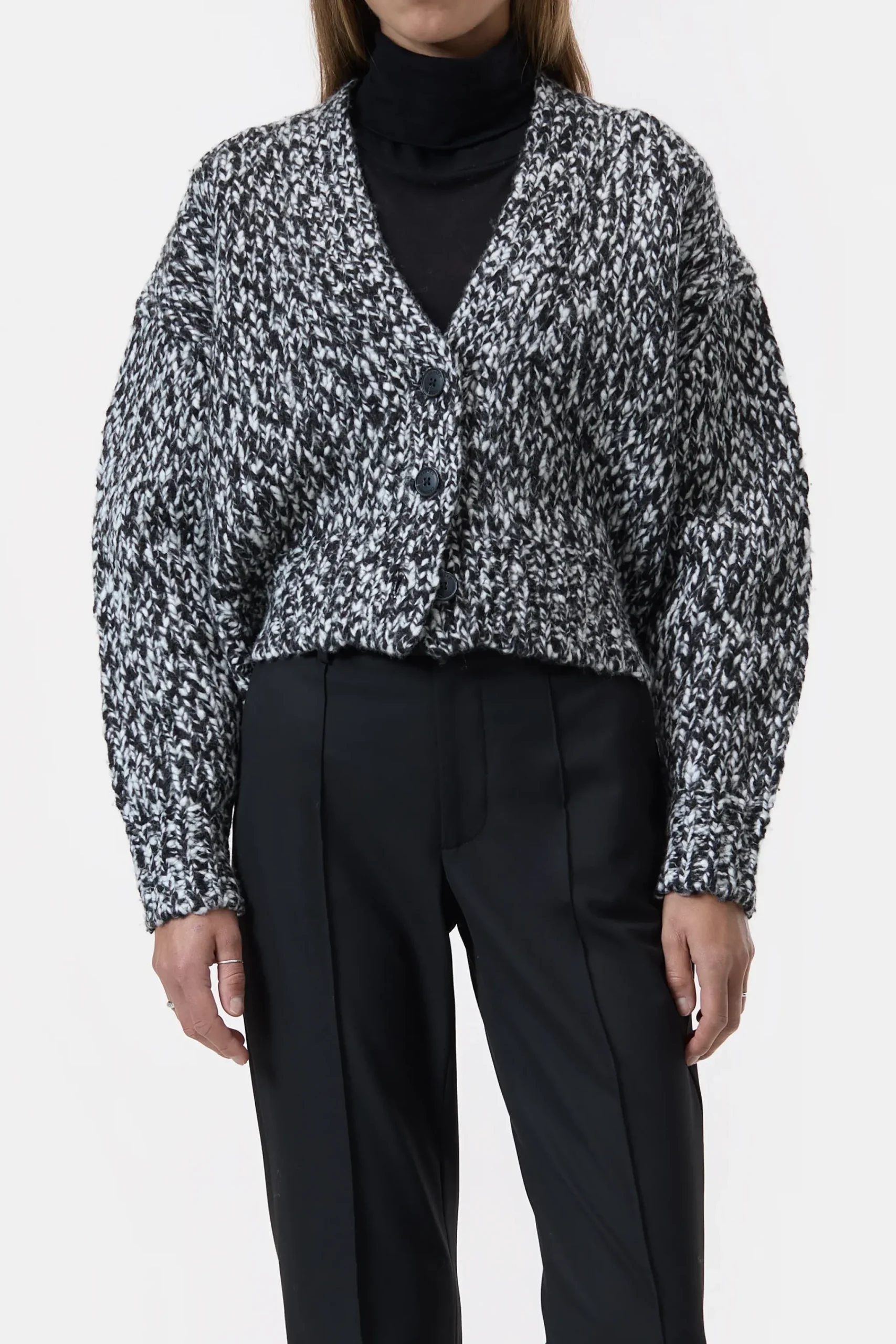 Closed Strick*Strickjacke aus Woll-Mix Black