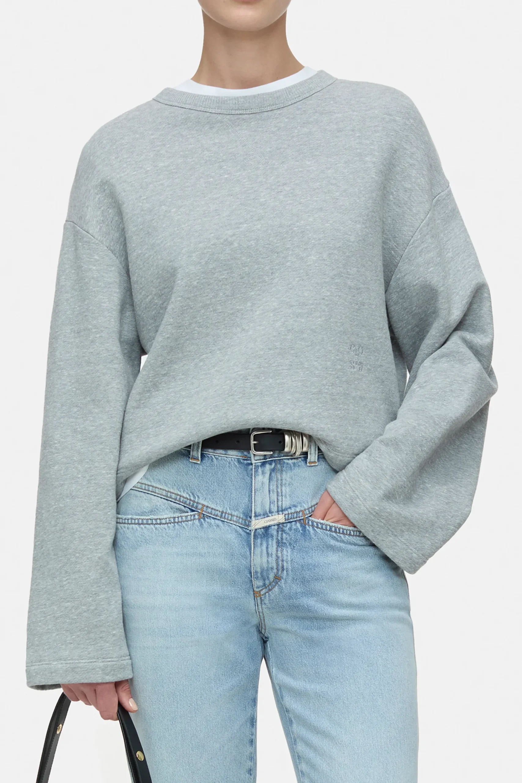 Closed Sweatshirts*Sweatshirt aus Baumwoll-Mix Lightgreymelange