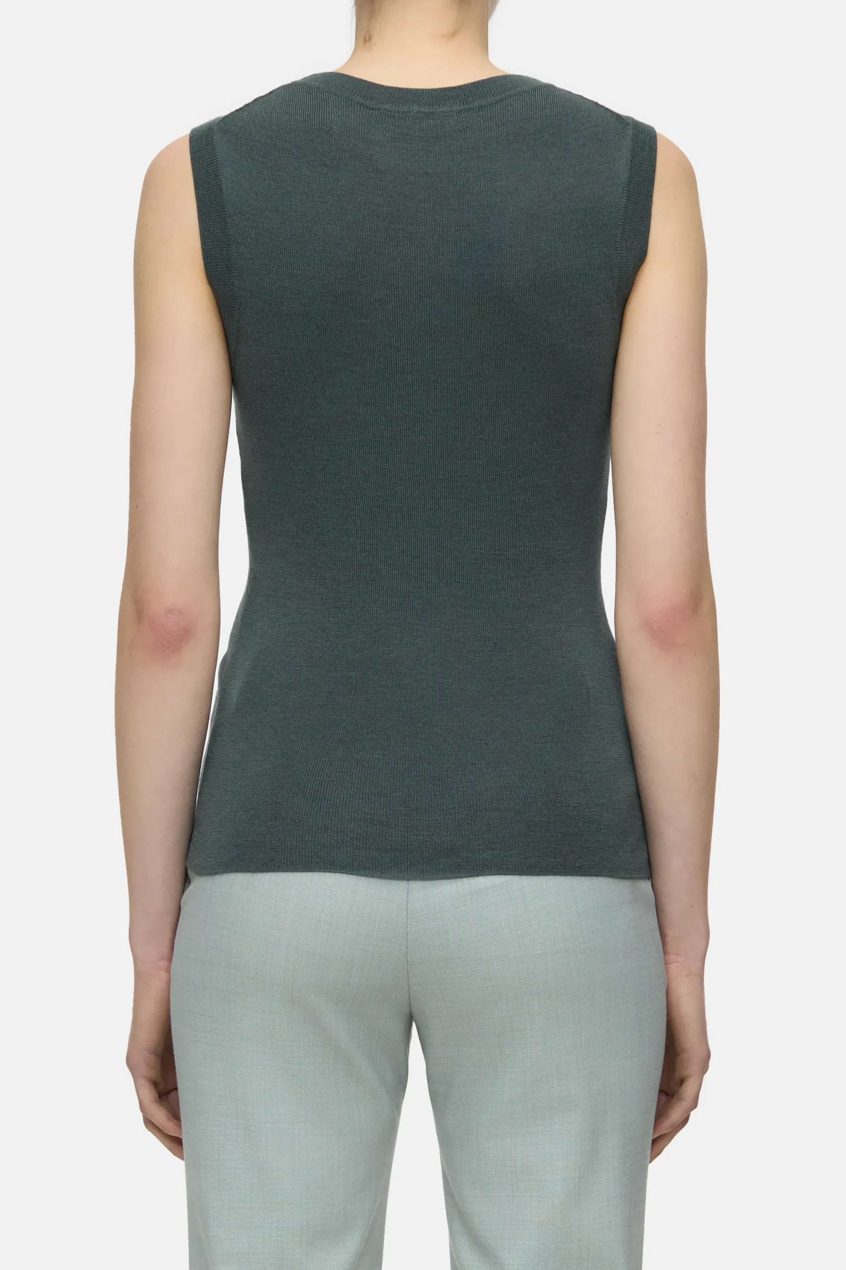 Closed T-shirts | Strick*Top aus Bio-Woll-Mix Pinigreen