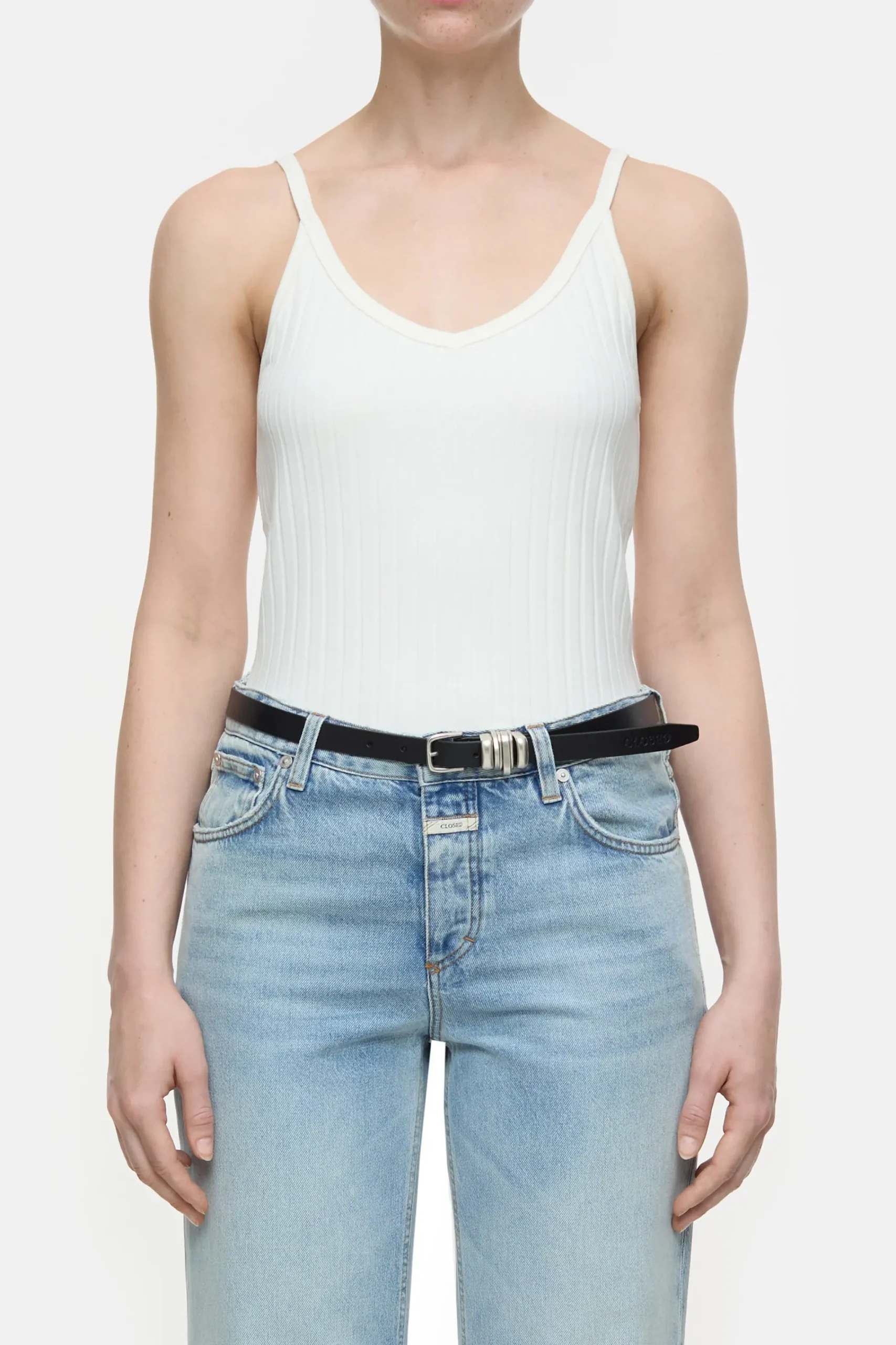 Closed T-shirts*Träger-Top aus Baumwoll-Mix Ivory