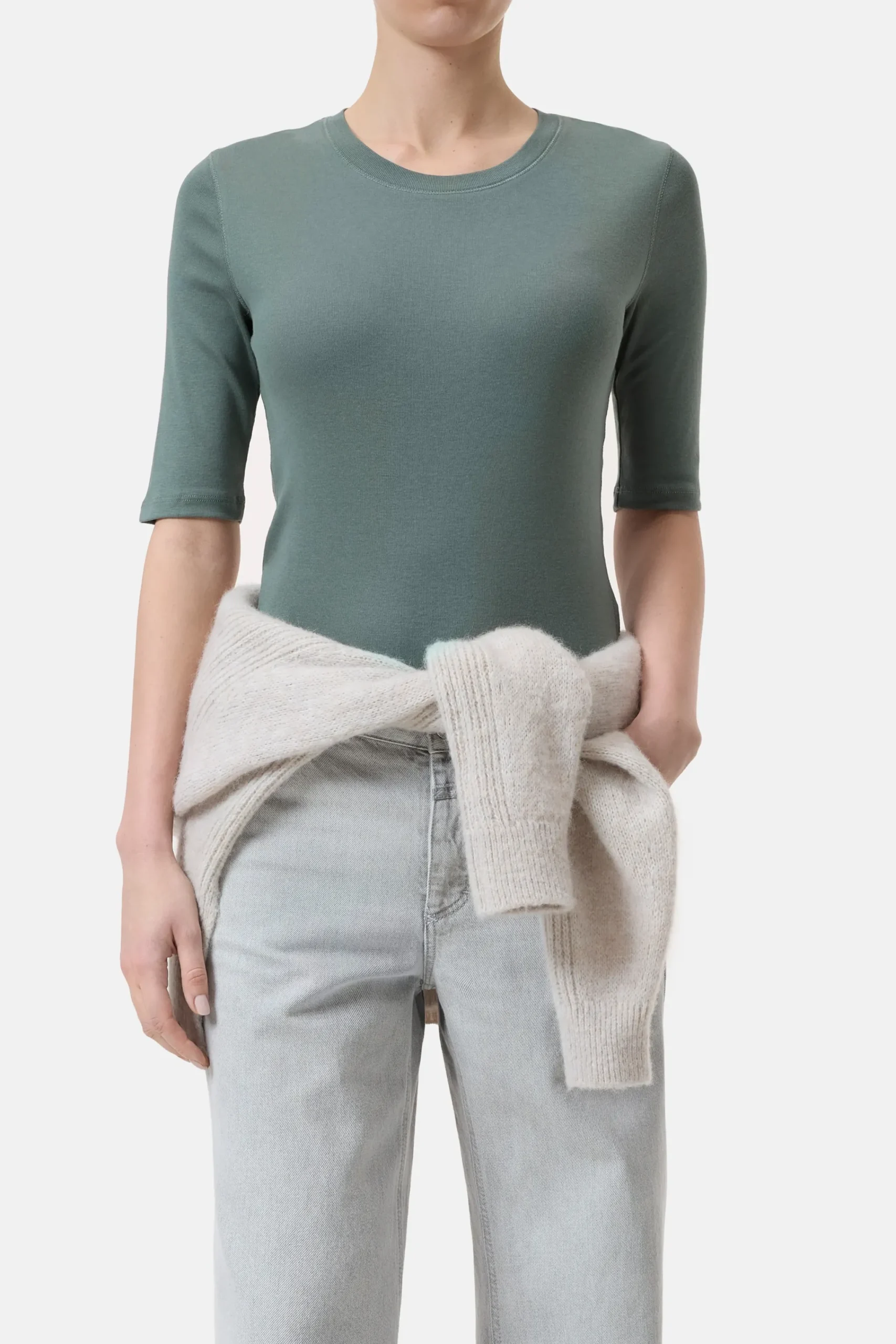 Closed T-shirts*T-Shirt aus Baumwoll-Mix Fadedgreen