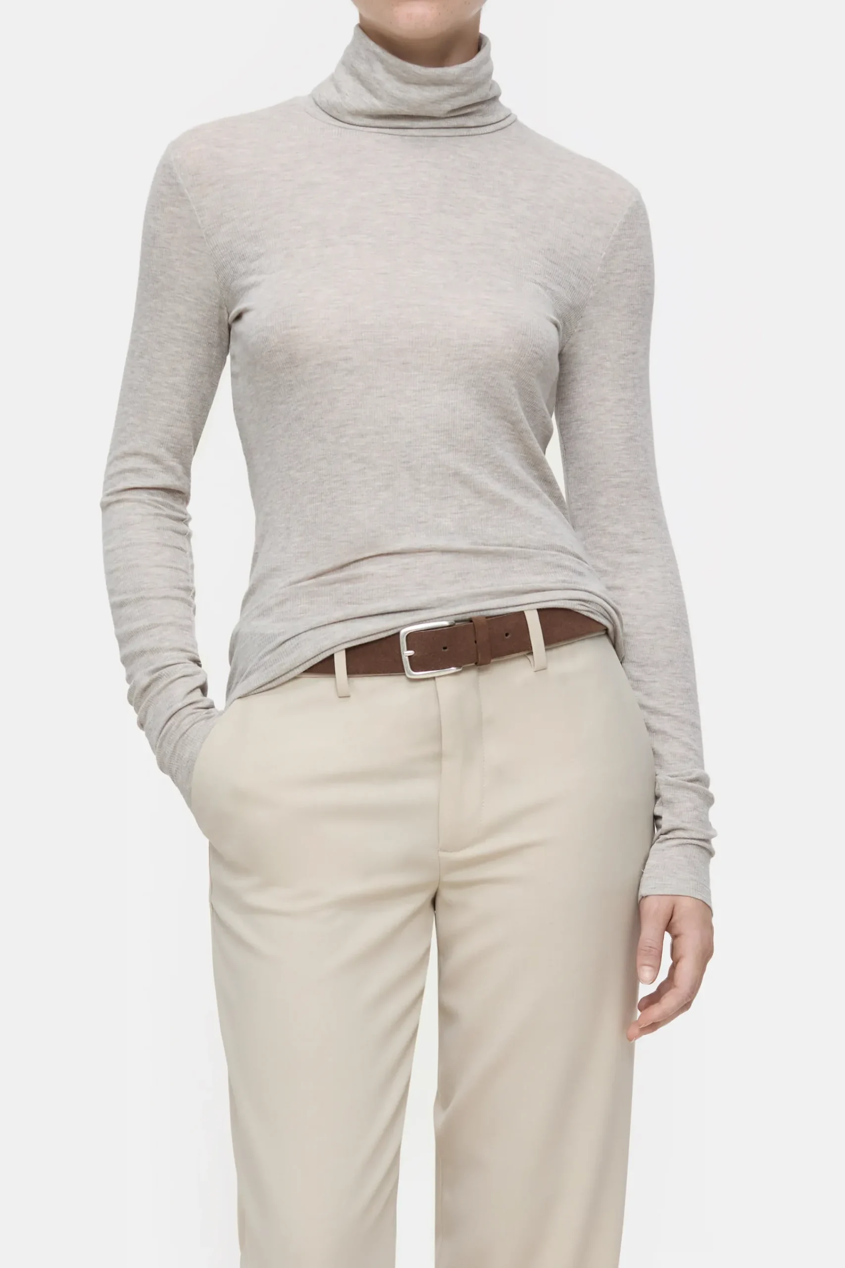 Closed T-shirts*Turtleneck aus Woll-Mix Pearlbeige