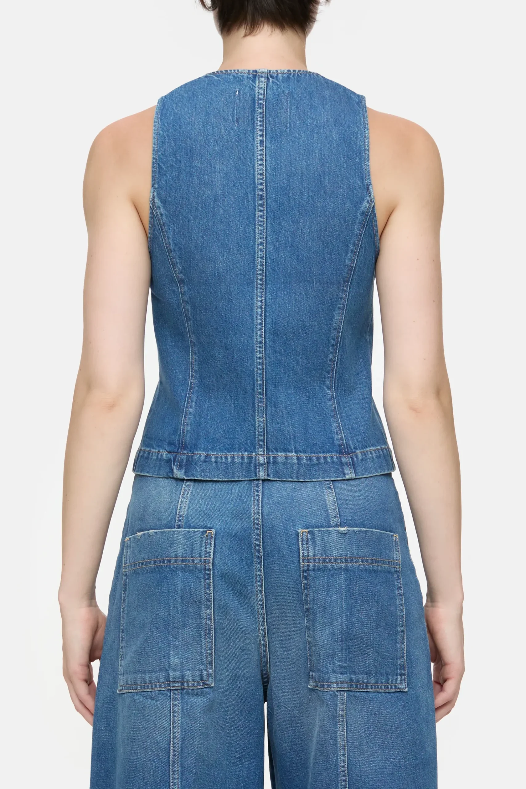 Closed Shirts & Blusen*Weste aus Denim Midblue