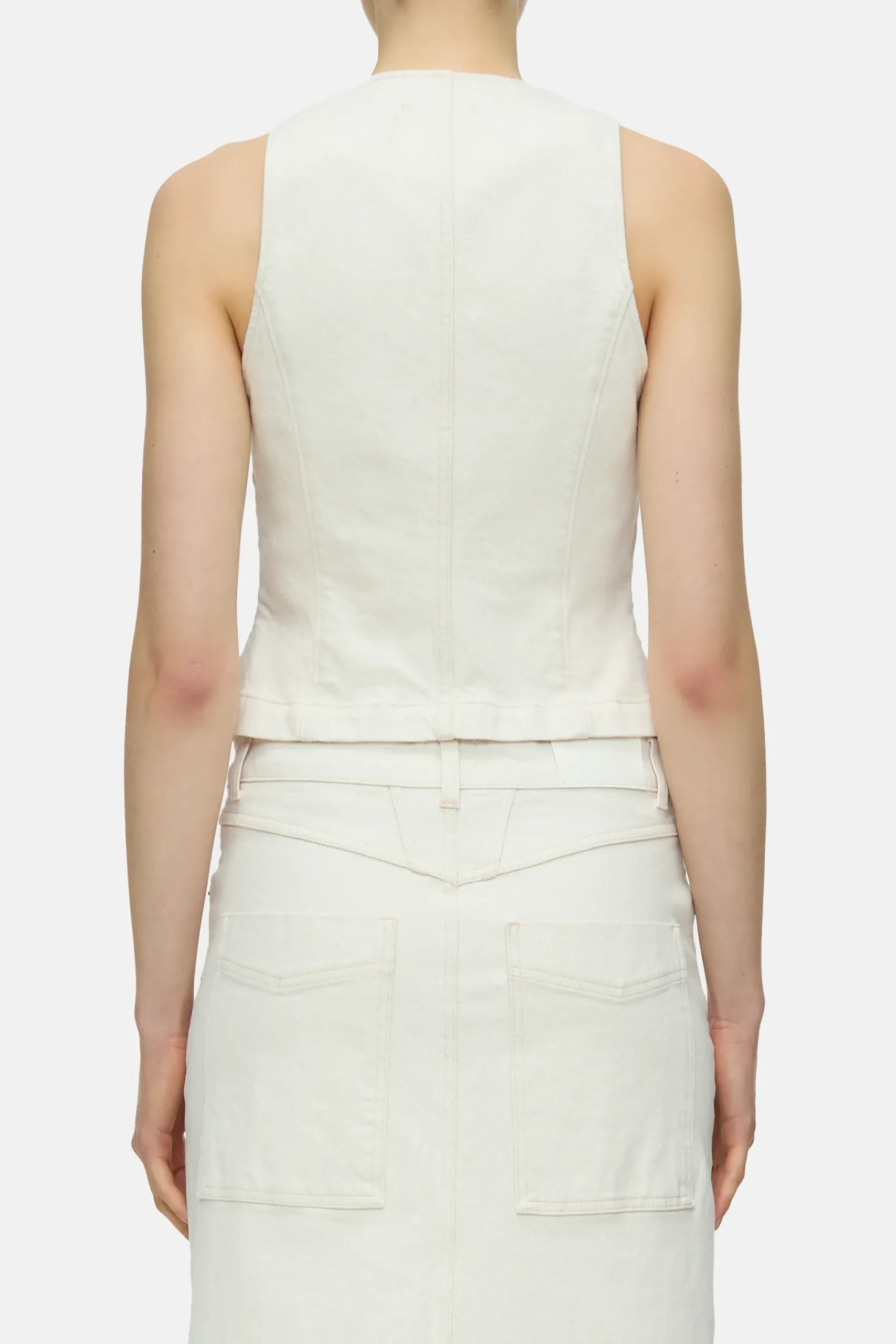 Closed Shirts & Blusen*Weste aus Denim Ivory