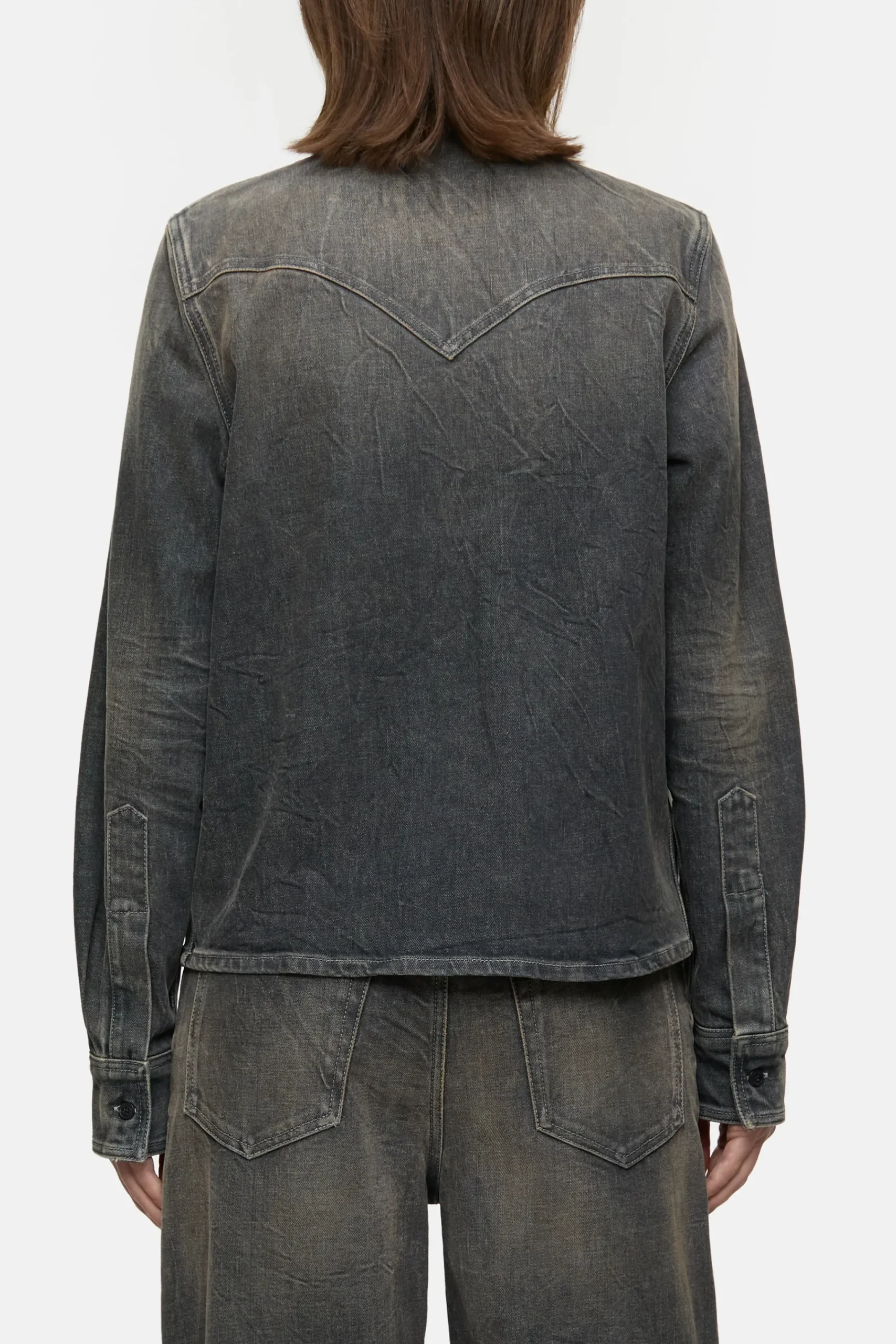 Closed Shirts & Blusen*Western-Bluse aus Denim Darkgrey