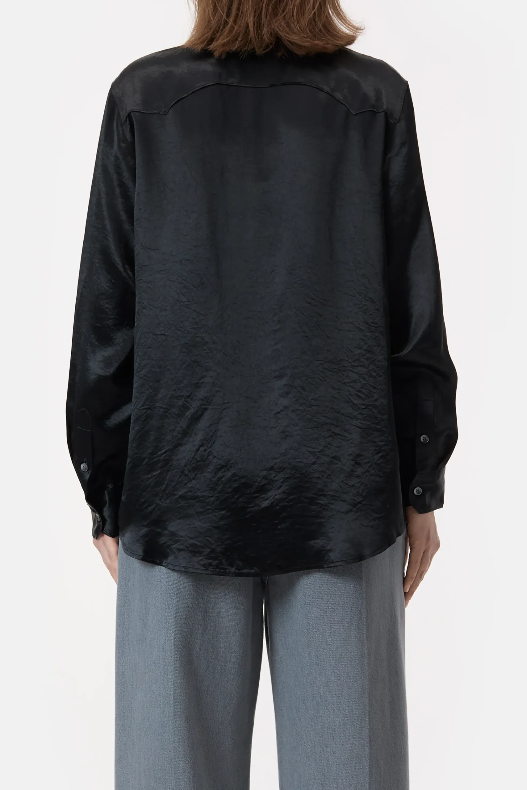 Closed Shirts & Blusen*Western-Bluse aus Satin Black