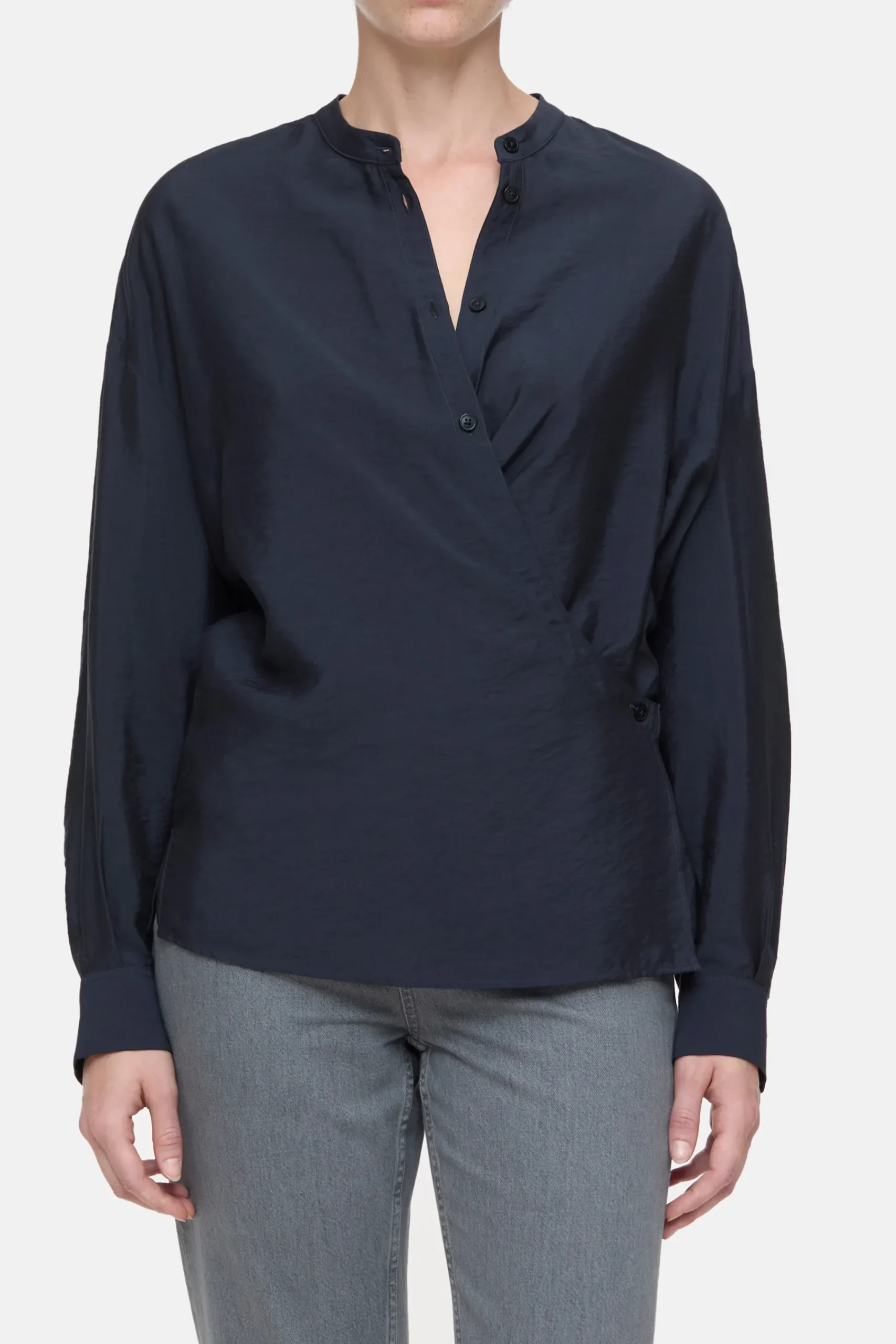 Closed Shirts & Blusen*Wickelbluse aus Modal-Mix Black