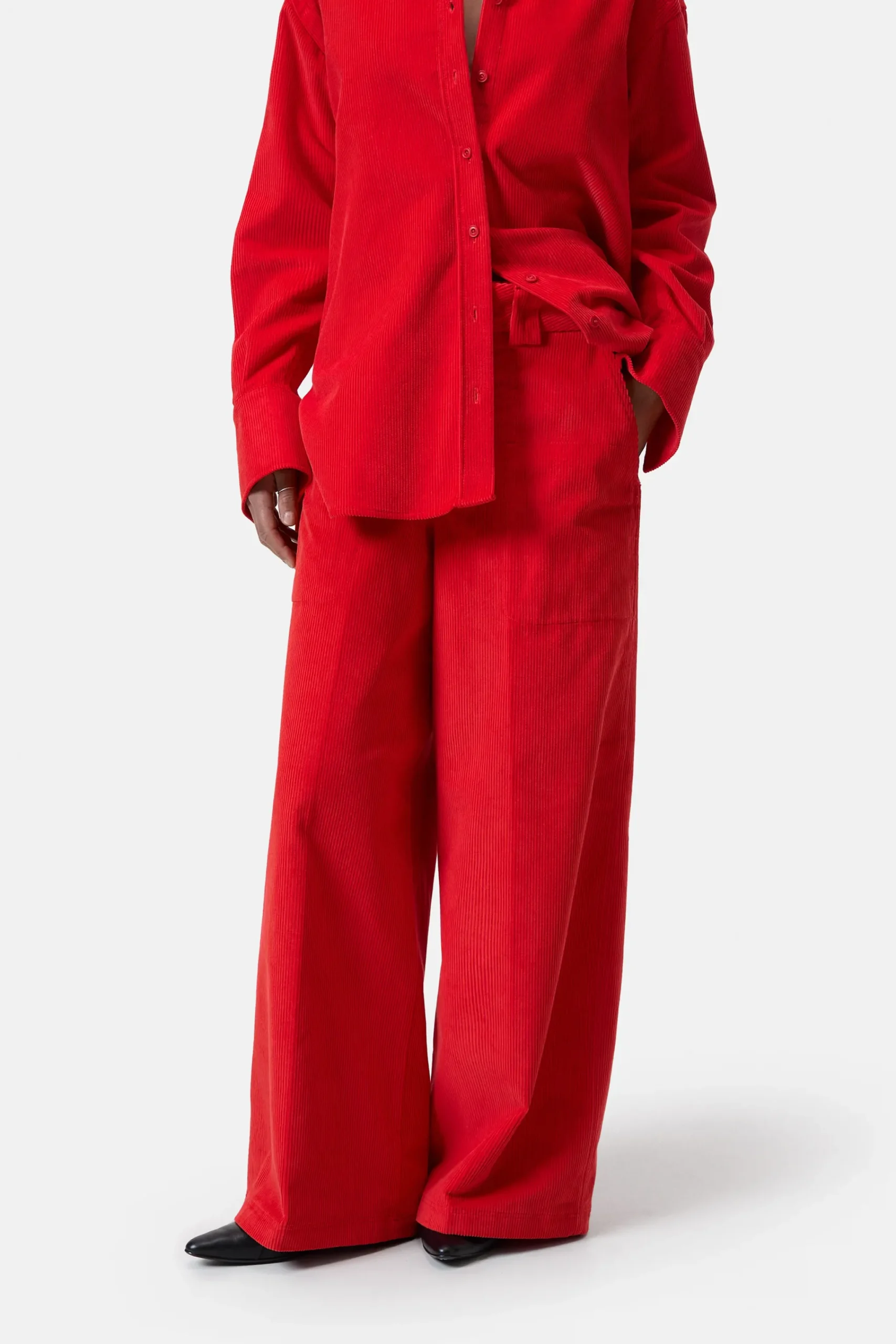 Closed Hosen*Wide Pants - Style Name Wystan Hibiscusred